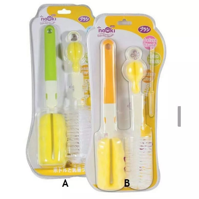 Sikat Sedotan Naoki 4in1 / Bottle Brush Set (BPA Free) TERMURAH