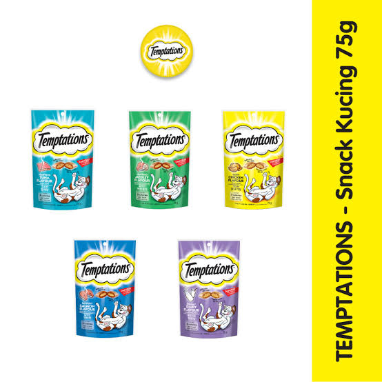 TEMPTATIONS SNACK KUCING 85GR KERING 75GR