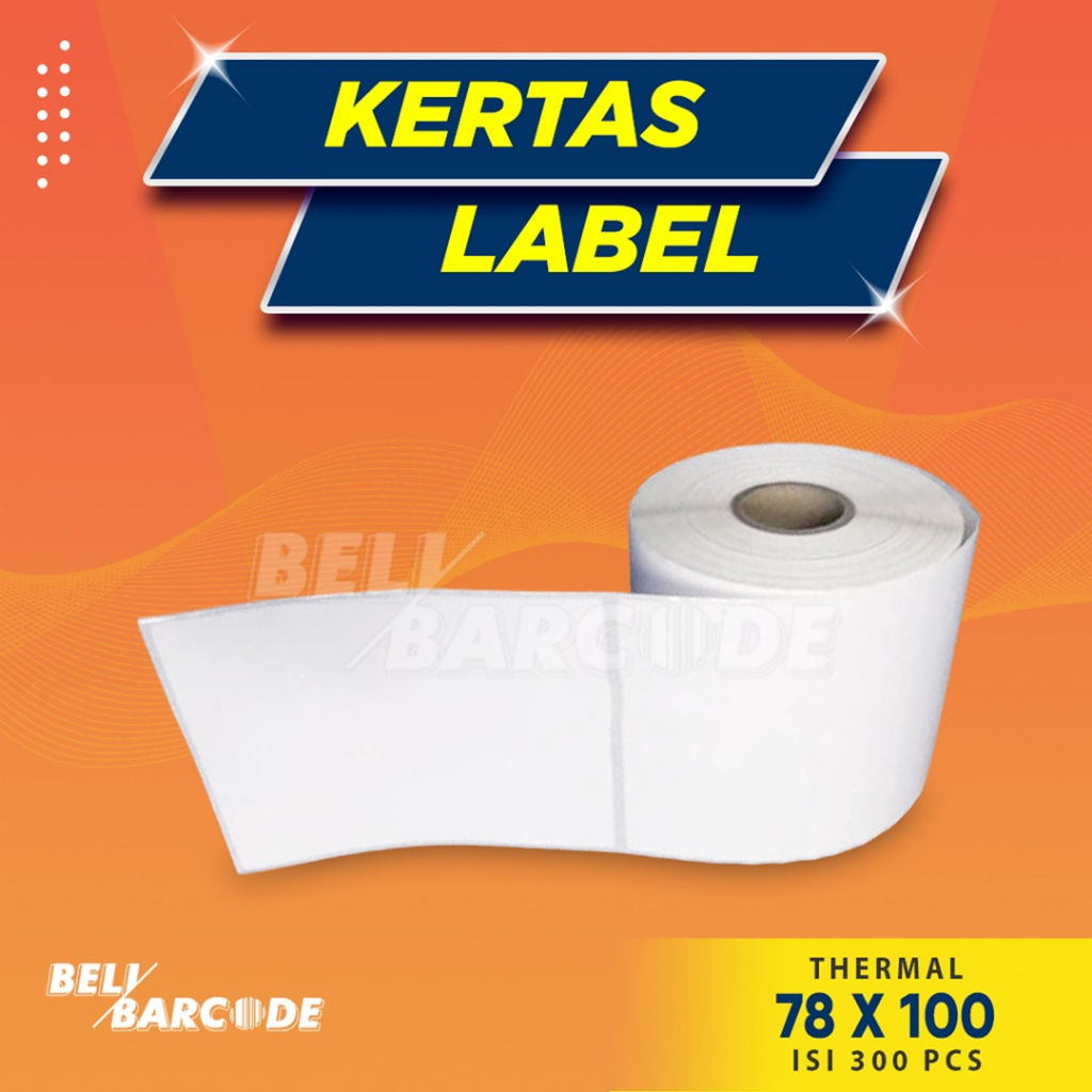 Stiker Label Thermal 78 x 100 mm 1 Line isi 300 Pcs Cetak Resi