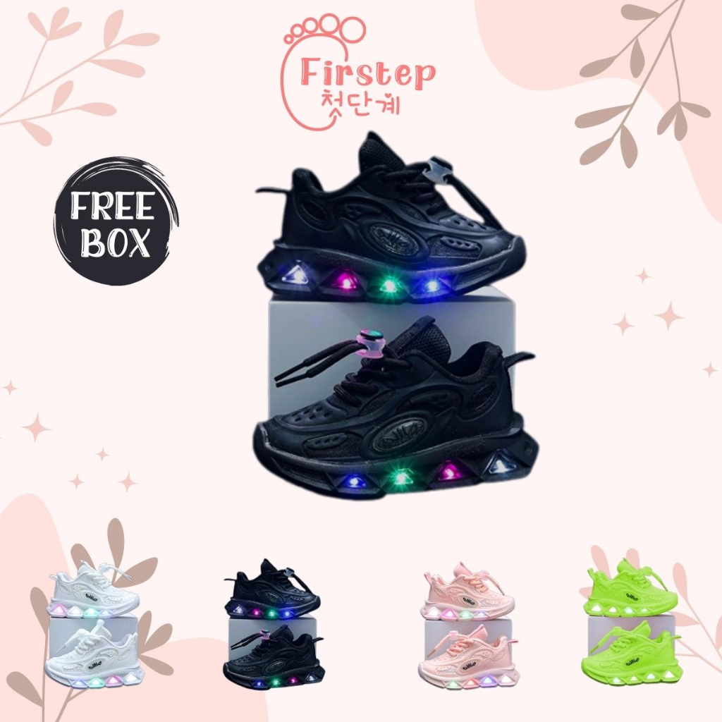 Sepatu Anak Perempuan Dan Laki Laki LED Import Sneaker Anak  Usia 1-5 Tahun FS170