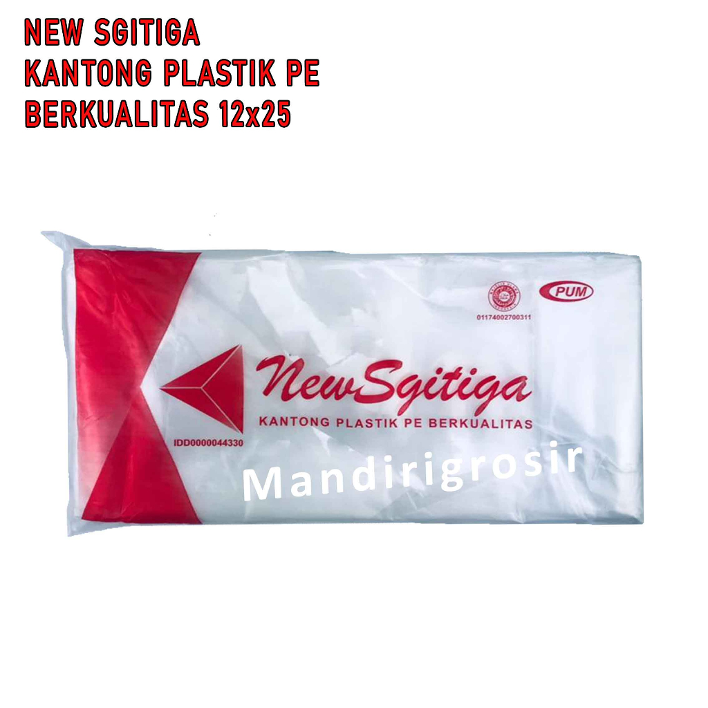 Kantong Plastik PE * New Sgitiga * Plastik Tranparan * Uk.12x25