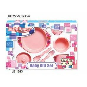 SET Alat Makan Bayi PEACH LUSTY BUNNY 1843 Feeding Set BABY GIFT SET Perlengkapan Makan Bayi Gelas Mangkuk Sendok Garpu Kado Bayi Lahir anak Ultah new born  bingkisan giftset sets peralakatan makan baju box eksklusif ibu mela