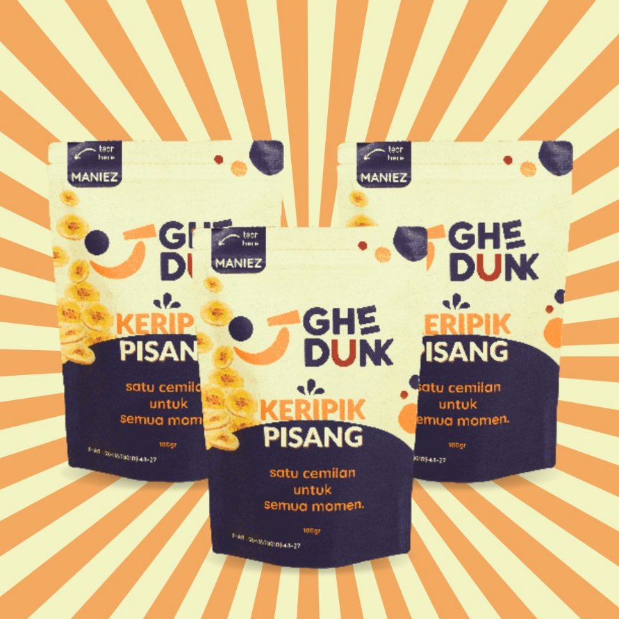 

PAKET HAPPY(3pcs) Keripik Pisang Manis Crispy Original 100GR Premium Pisang Kepok 100% Halal-Ghedunk