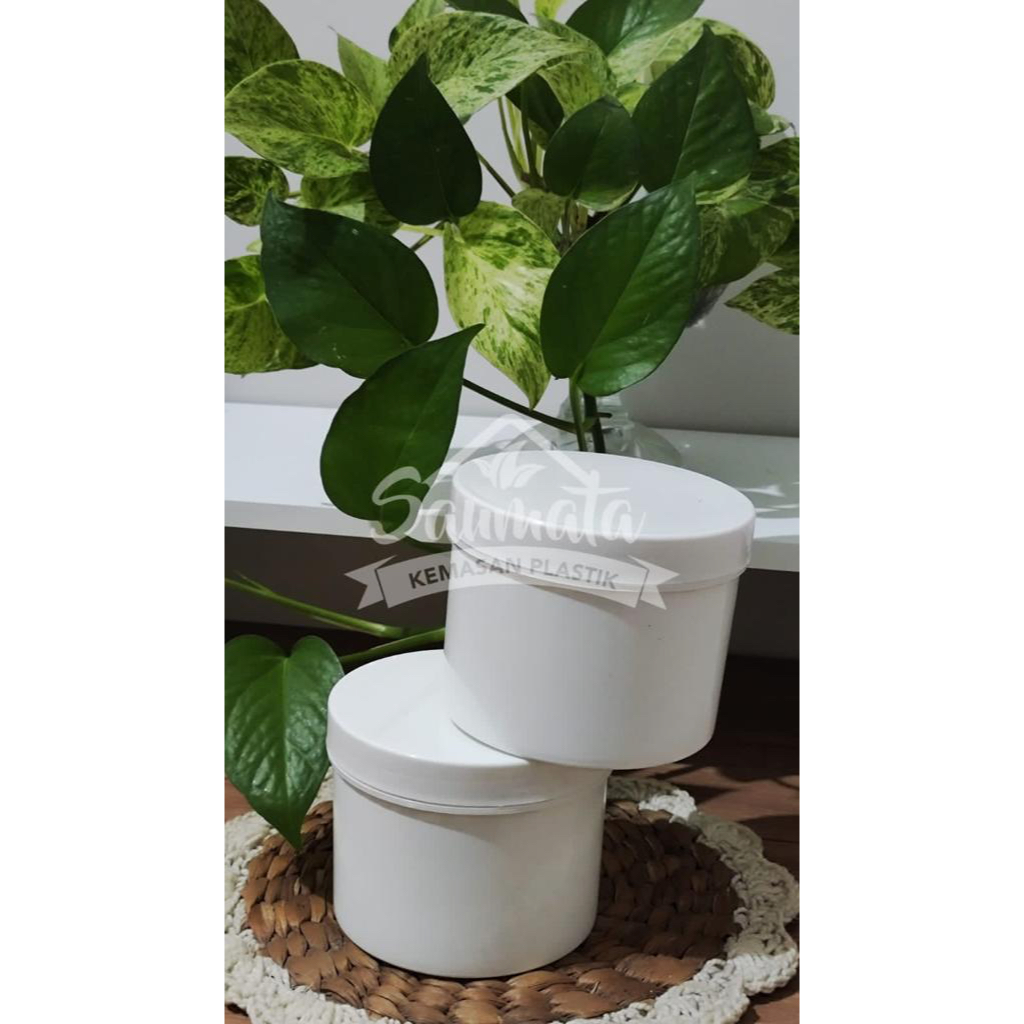 Pot lulur 500gram putih glosy