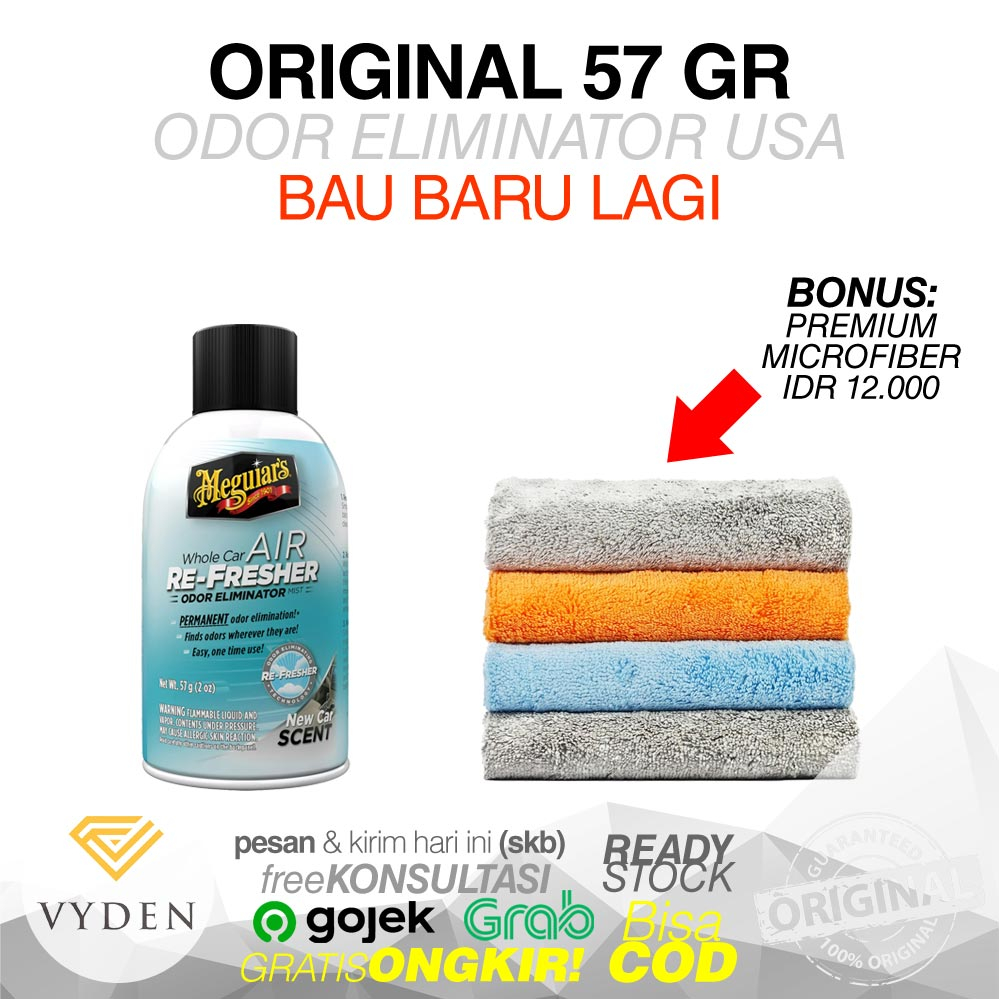 MEGUIARS Whole Car Air Re Fresher Odor Eliminator New Car Scent Bau Mobil Baru MURAH