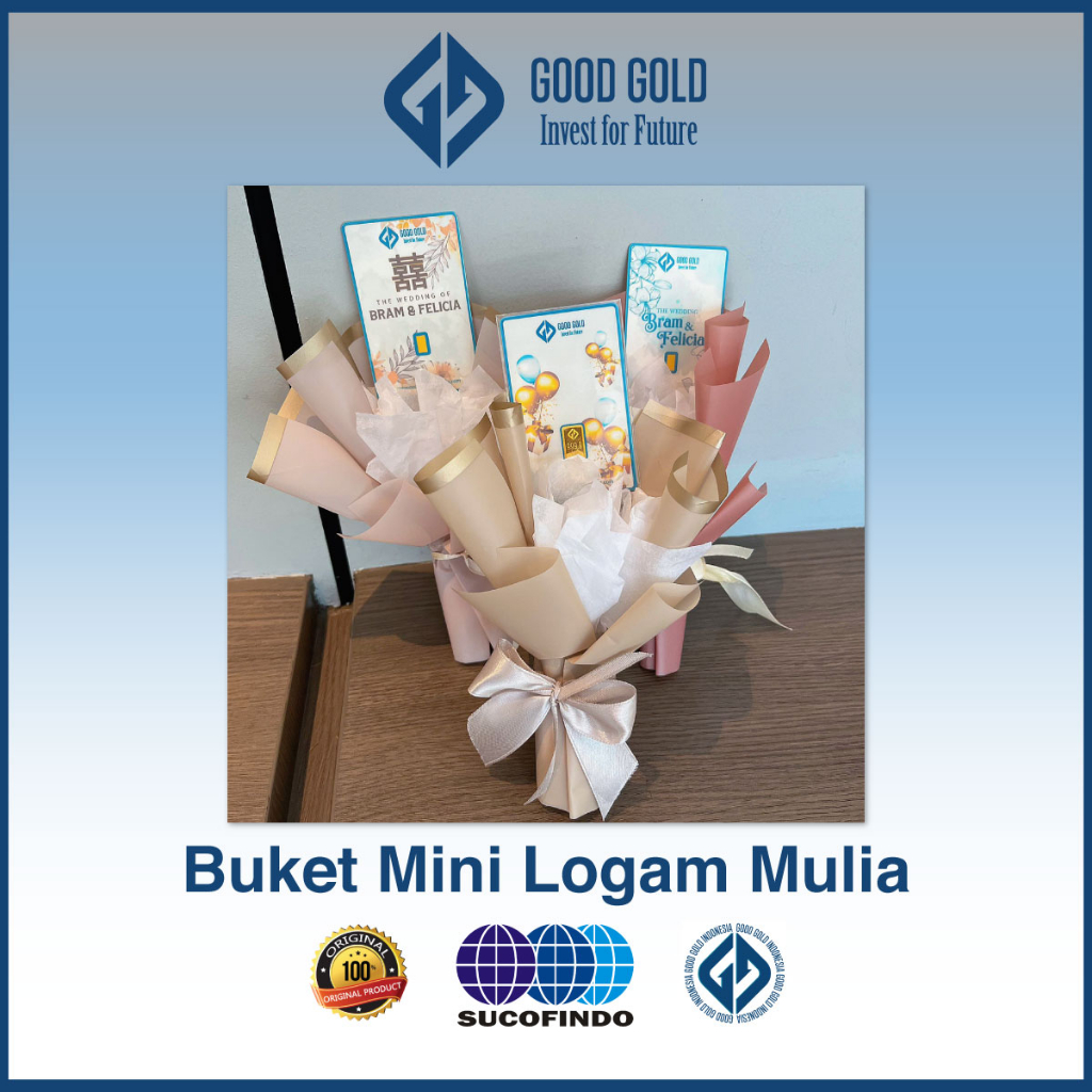 Buket Bunga Logam Mulia/ Hand Bouquet Flower