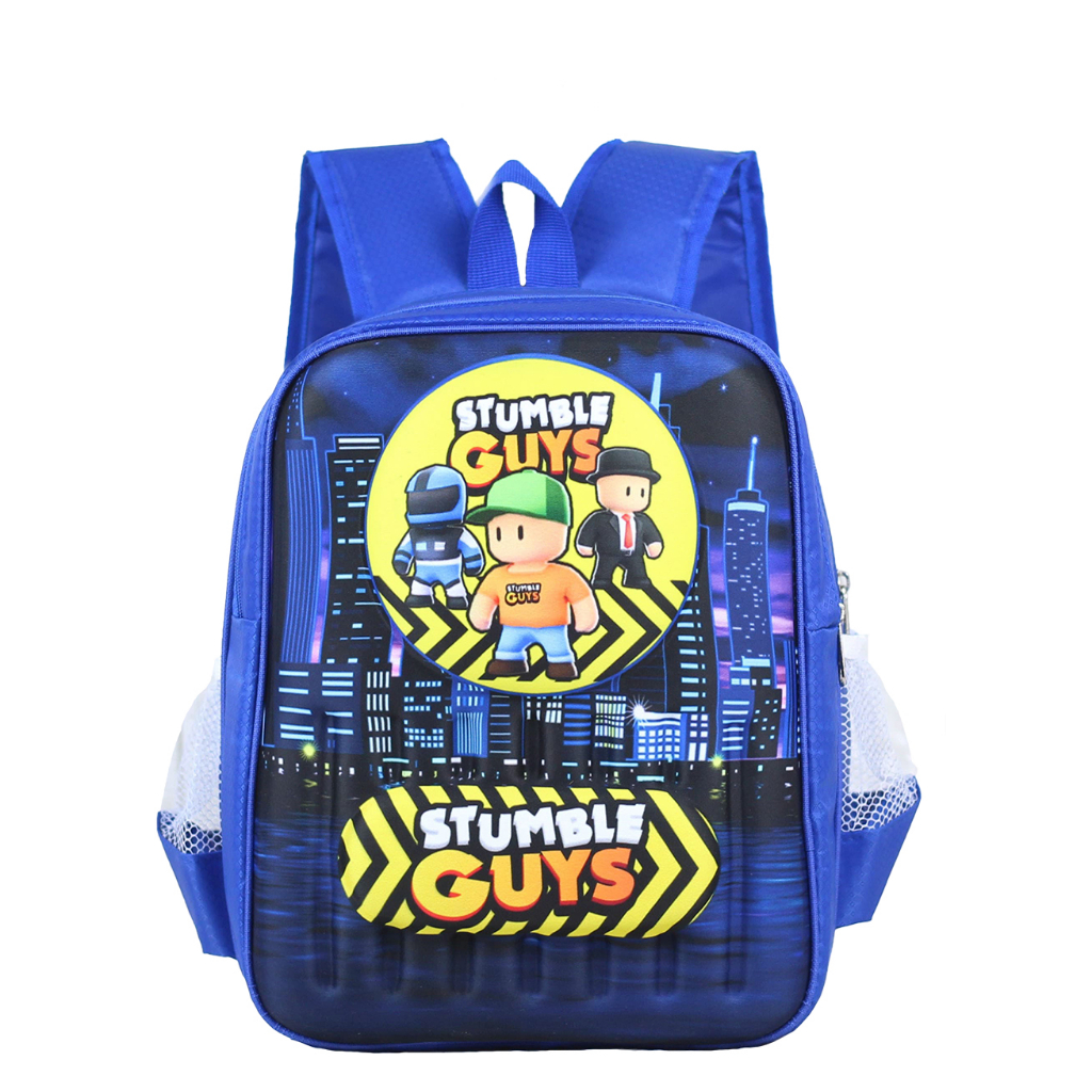 Tas Anak Cowok | Embos 3D Stumble Guys Ransel Sekolah Anak-anak TK SD Ngaji Sore Madrasah Piknik Cam
