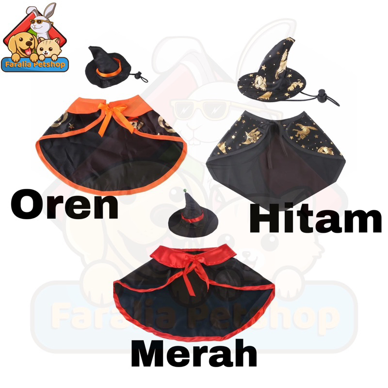 Jubah Baju Halloween Halowin Kucing Anjing Cat Dog Hoodie Cloths