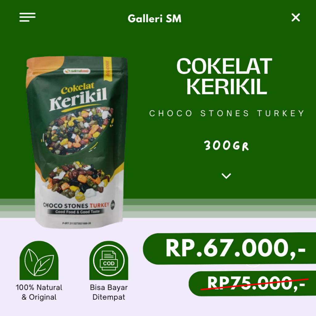 

Cokelat Kerikil 300gr Coklat Batu Oleh Oleh Haji Umroh Asli Arab Saudi Original