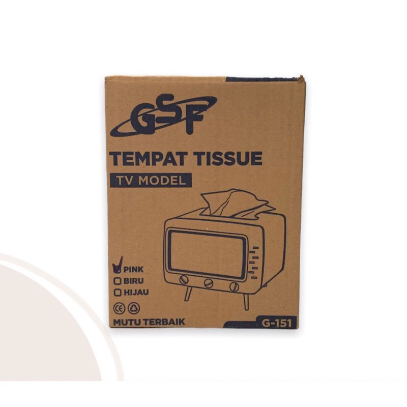 TEMPAT TISU MODEL TV GSF G-151 / TEMPAT TISU GSF G 151 / TEMPAT TISSUE TV MODEL GSF / KOTAK TISSUE BOX ORGANIZER BENTUK TV