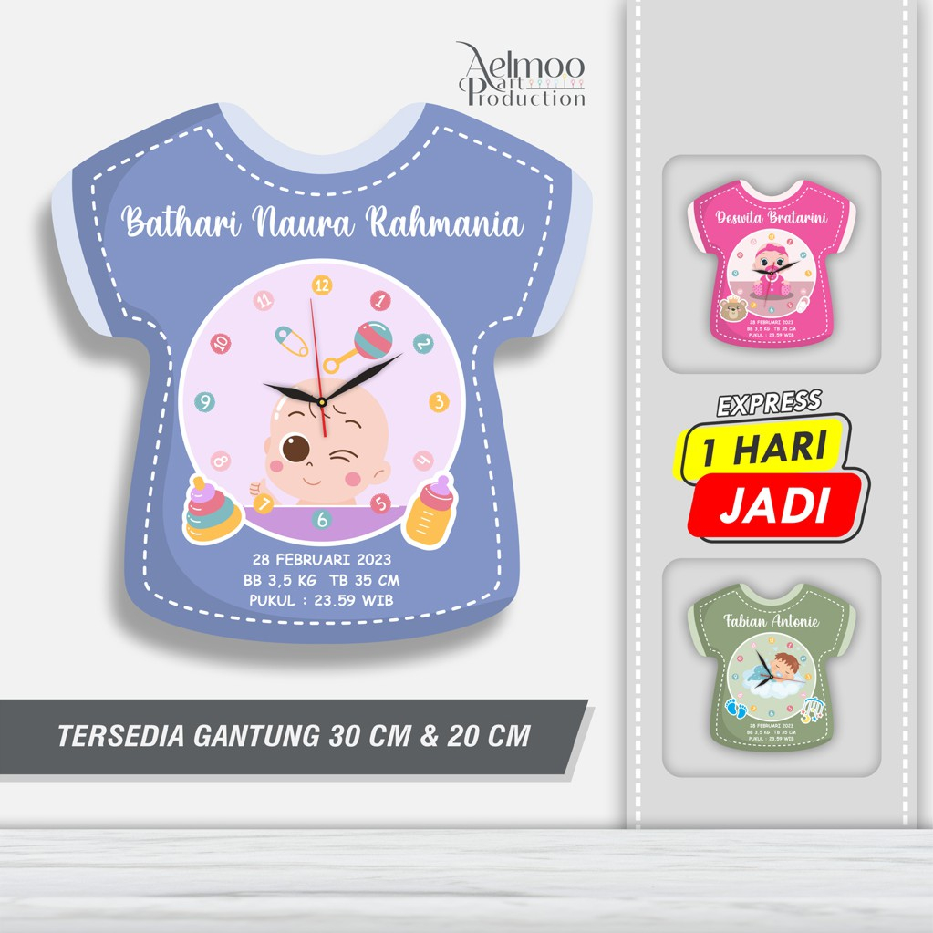 Jam Dinding Custom Kelahiran Anak Gift Baby