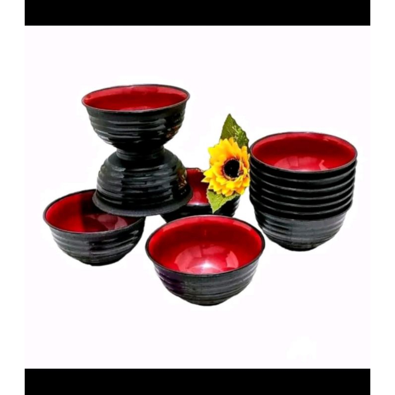 (keluargastore)12 pcs mangkok soso 6 inch / mangkok jepang / mangkok 2 warna / mangkok ramen