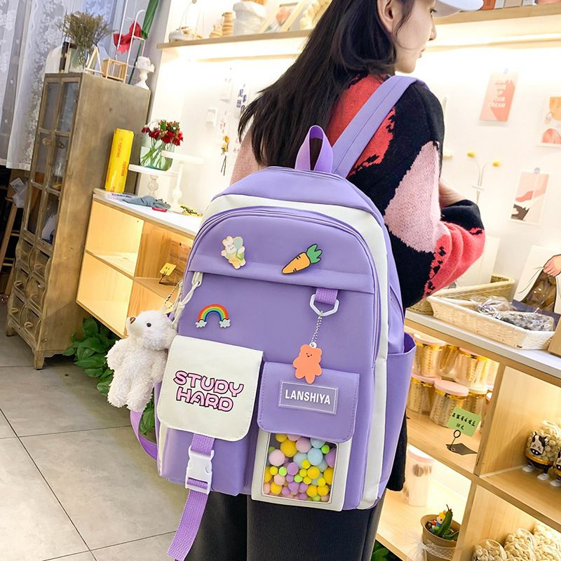 TAS RANSEL KOREA 4IN1 FASHION IMPORT C6784 TAS IMPORT CANTIK TAS RANSEL SEKOLAH MURAH TERLARIS