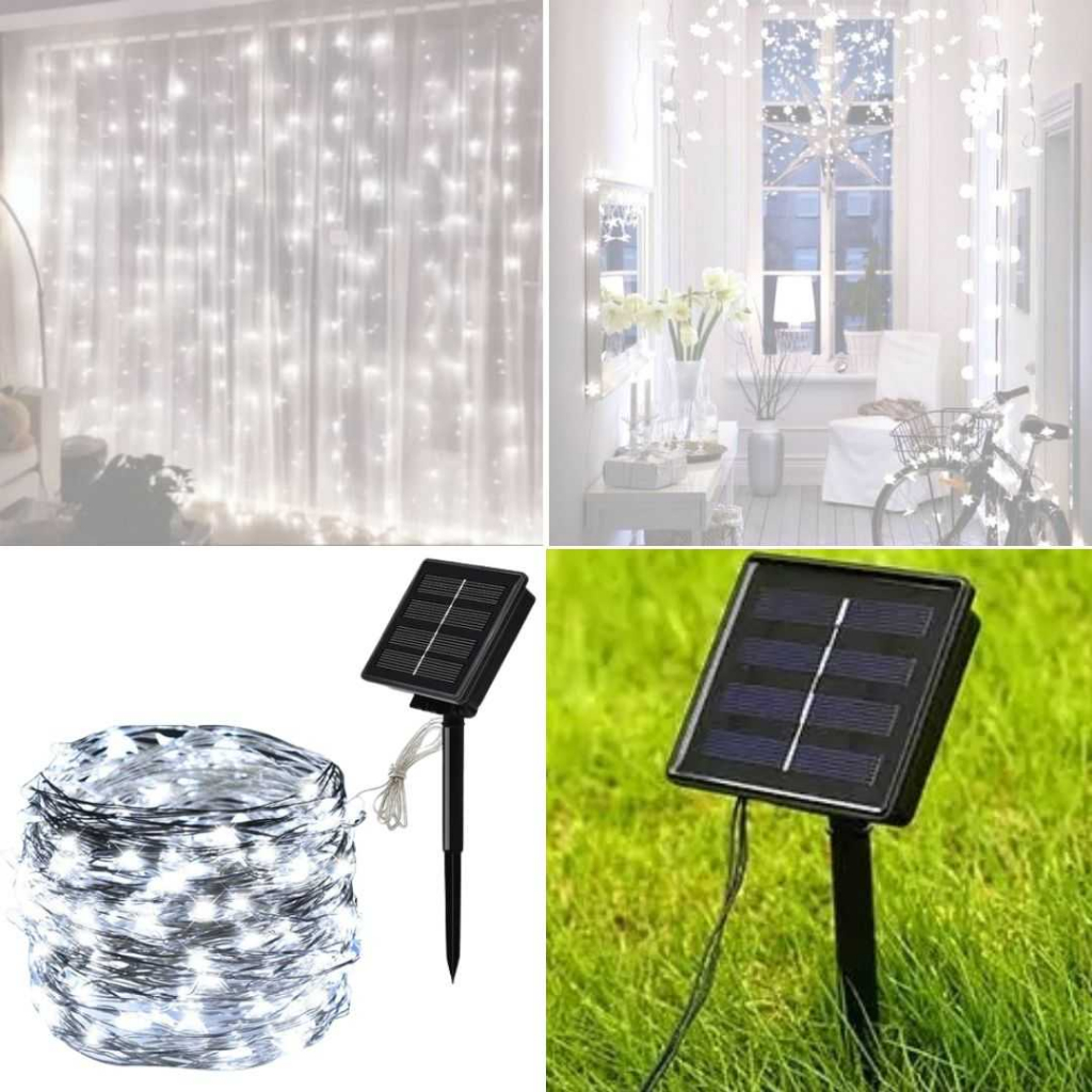 Lampu Hias Tumblr String Lights Solar 100 LED 8 Modes 12 Meter Lampu Dekorasi Cantik Desain Mewah Tahan Air