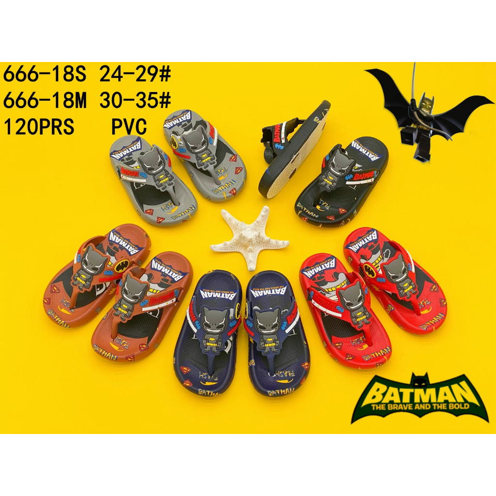 Sandal Jepit Anak Laki Laki Import Batman New Size 24-29 Winola Colection WNL 666-18S