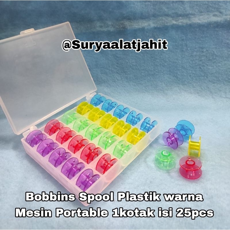 Spool Plastik warna Mesin Portable 1kotak =rp.19.500/25pcs