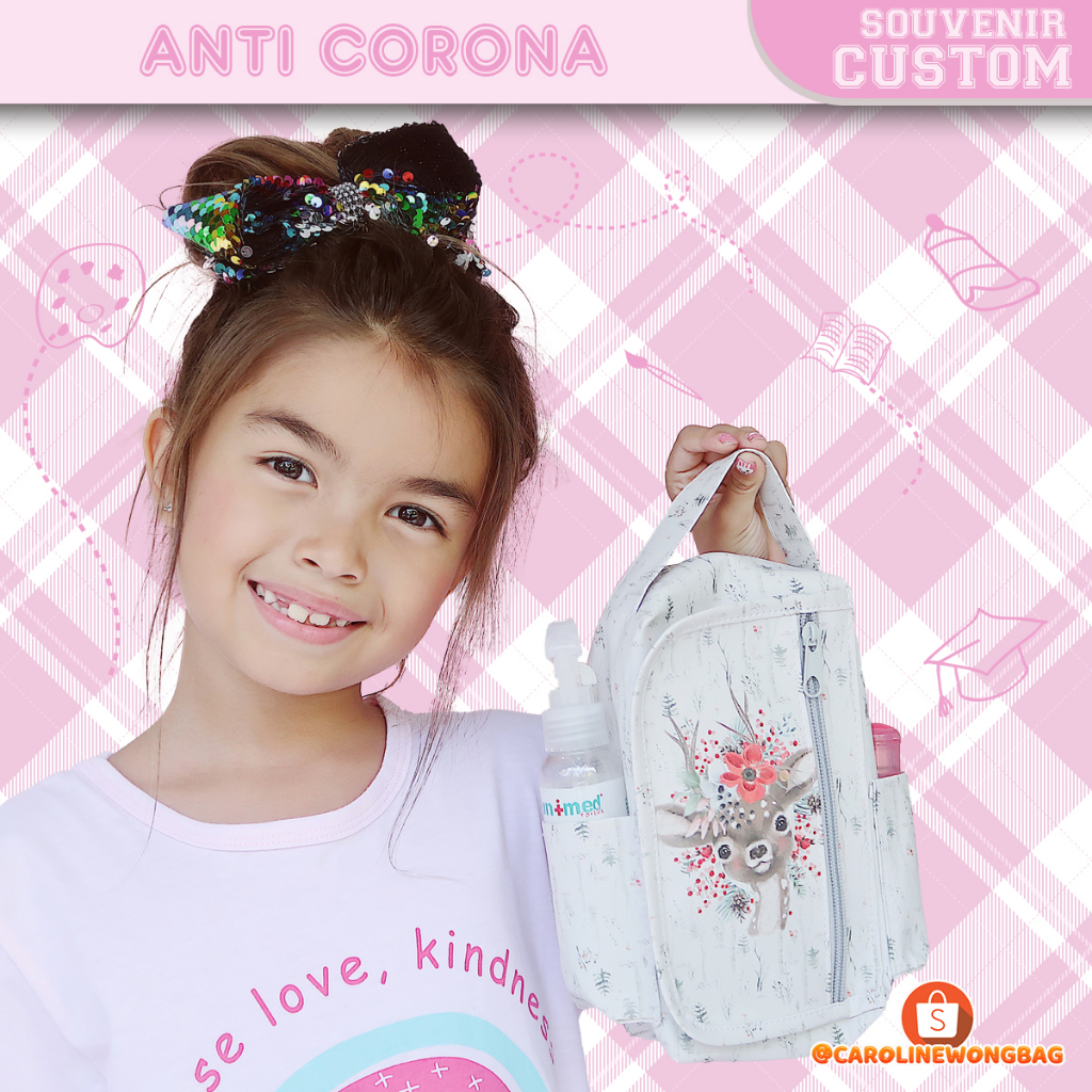 TAS ULANG TAHUN ANAK TAS TEMPAT MASKER (SOUVENIR CUSTOM) ANTI CORONA