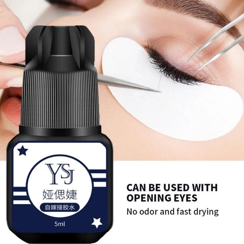 YSJ GLUE 5ML TIDAK PERIH UNTUK PASANG SENDIRI Black Glue Tahan 3mingguan cocok untuk pemula