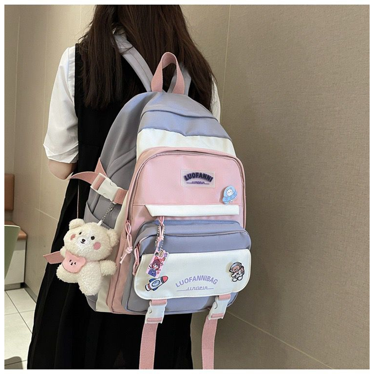 E6785 TAS RANSEL WANITA 2IN1 TAS RANSEL IMPORT MURAH REALPIC TAS RANSEL SEKOLAH TERLARIS