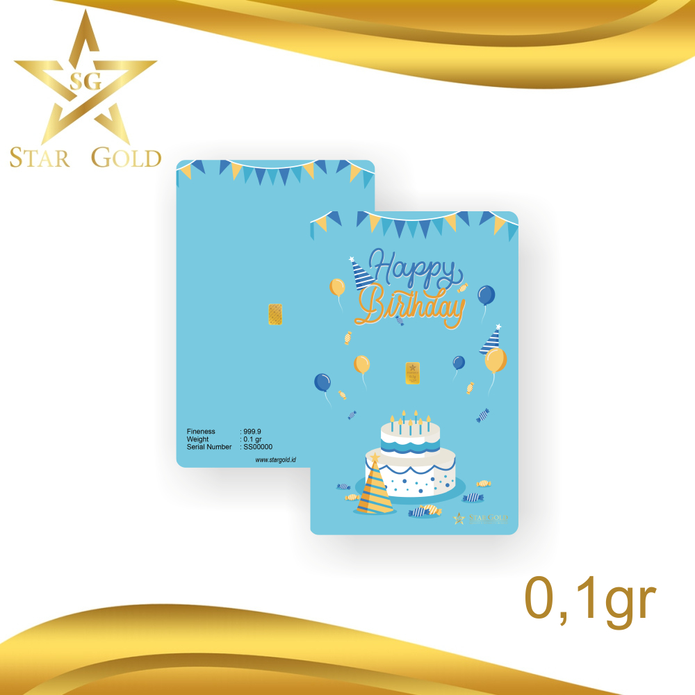 Star Gold Logam Mulia Birthday Series 02 berat 0,1gram dan 0,25gram