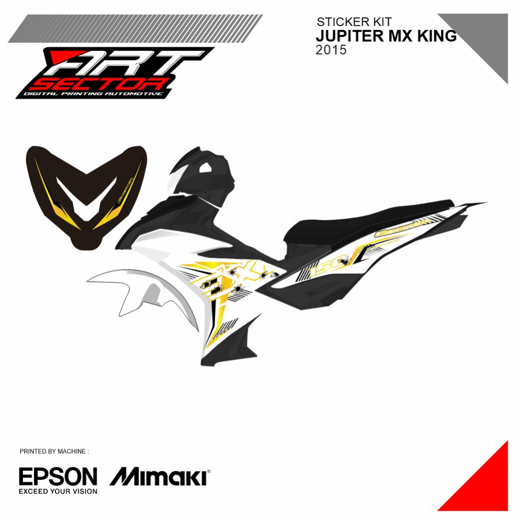 STICKER STRIPING TRANSPARANJUPITER MX KING LINE GOLD