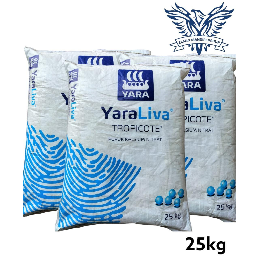 Karungan YaraLiva TROPICOTE 25 Kg Pupuk Kalsium Nitrat Kemasan Pabrik Calnit Calcium