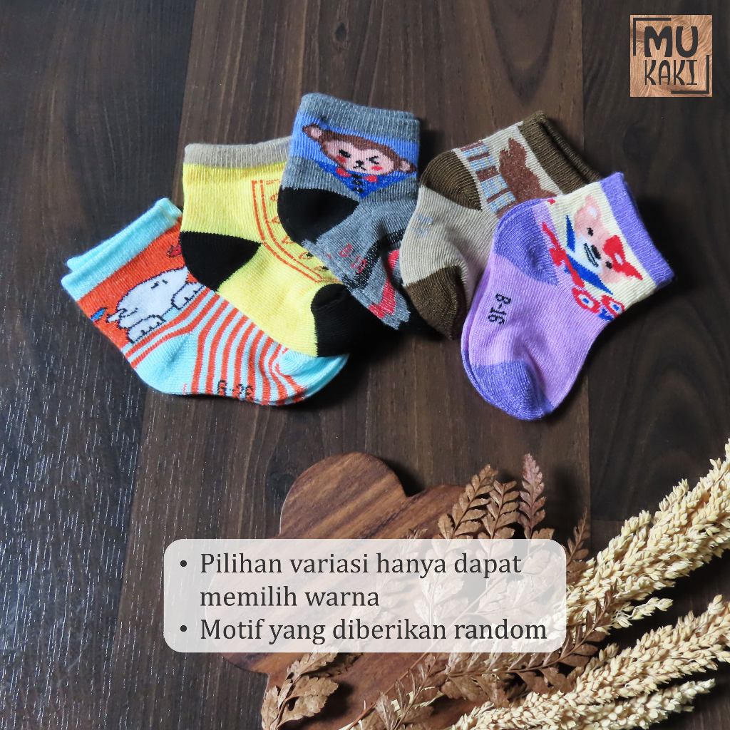 Kaos Kaki Anak Motif Karakter Usia 0-6 bulan Mukaki