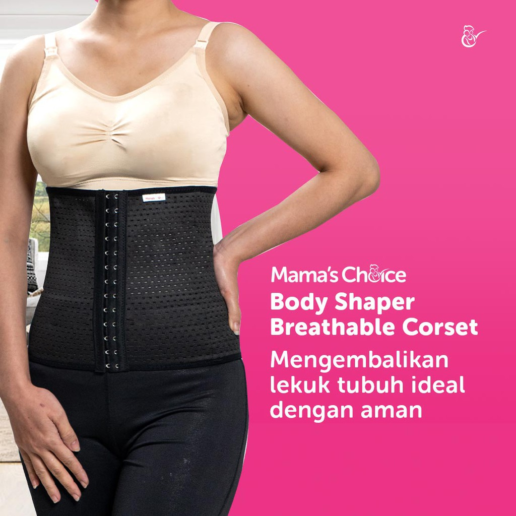 ORIGINAL Mama's Choice Body Shaper Breathable Corset / Korset Pelangsing / Stagen Pasca Melahirkan / LEDIMART