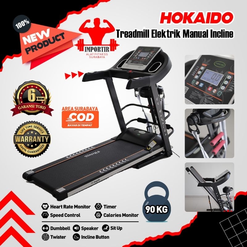 Alat Olahraga Treadmill Elektrik Hokaido Alat Fitness Lari