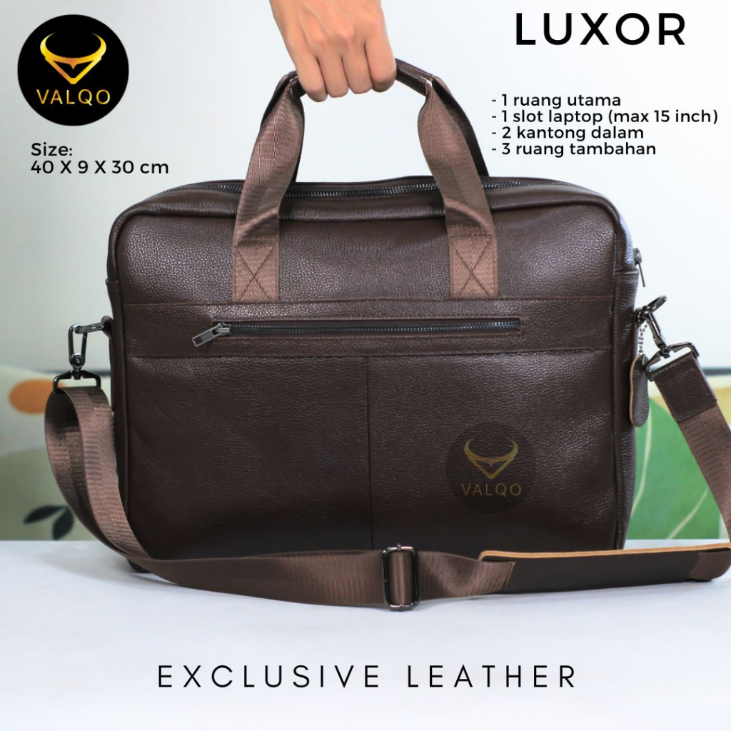 [VALQO] New LUXOR Tas kulit Tas Laptop Tas Kerja Kantor Pria Wanita Messenger Sling Selempang Tote bag