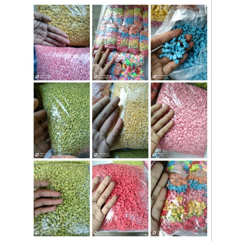 Batu hias warna warni untuk pot, 500 g