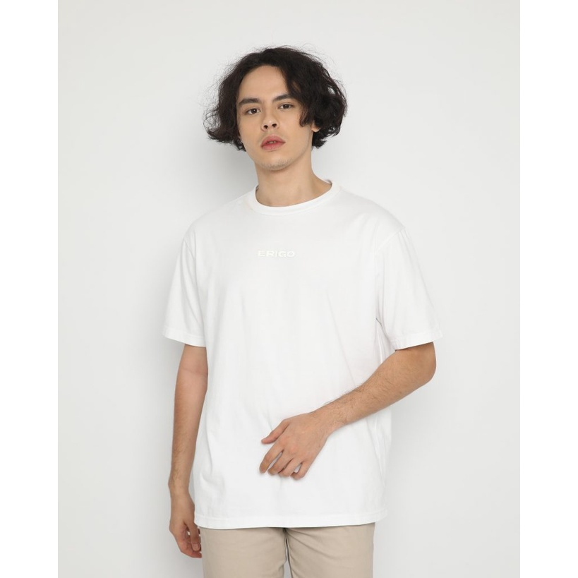 Erigo T-Shirt Oversize Altha White Unisex  Kaos Oversize Pria Wanita Size M - XL Kaos Simpel Kaos Distro