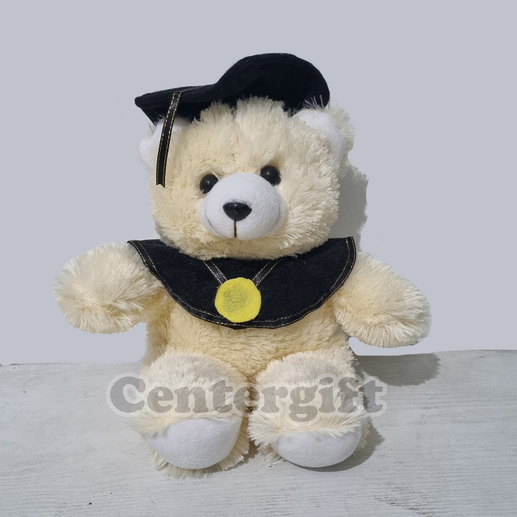 Boneka Wisuda Teddy Bear Toga Boneka Teddy Bear Bucket 35CM Bahan Bulu Lembut