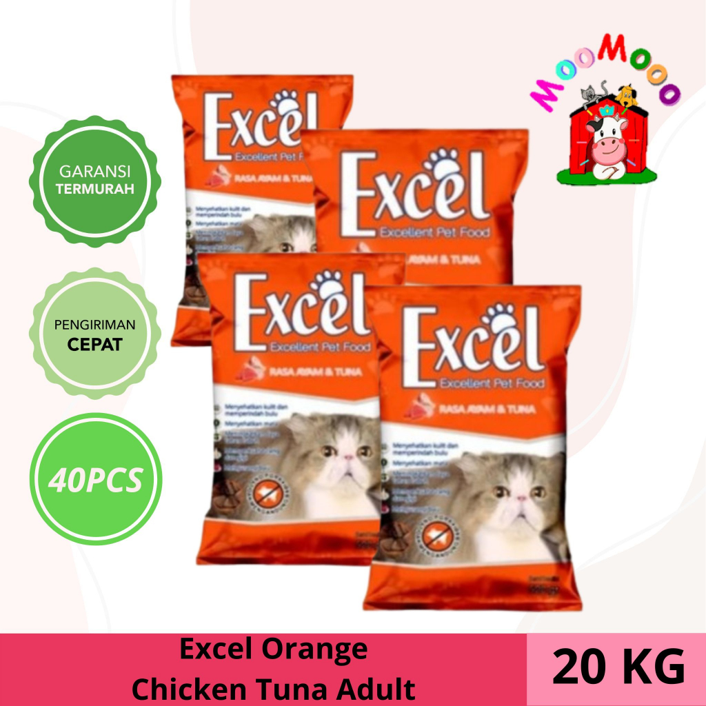 Makanan Kucing Murah Excel 20Kg isi 40 pcs/Pack 500gr Excel All Varian