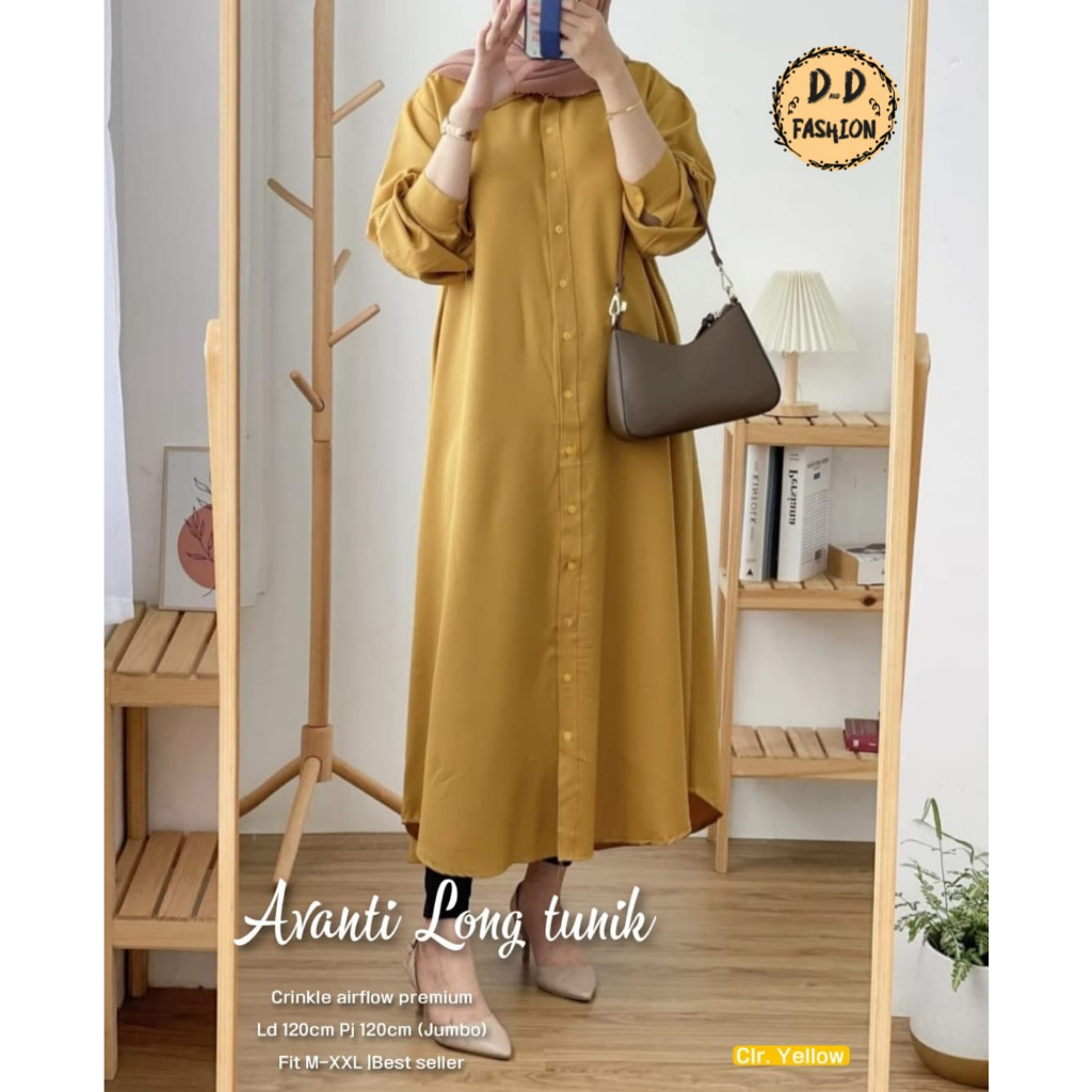 Avanti Long Tunik Crincle Airflow Premium Original Produk By Boyazi