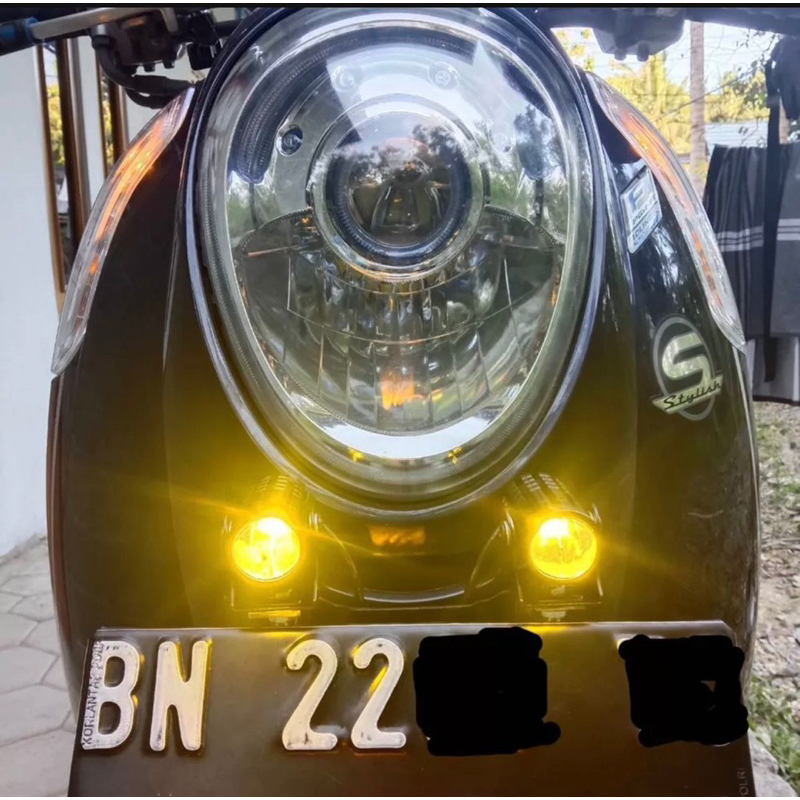 Headlamp Lampu Sorot Sepeda Motor Led Lampu Tembak Laser Led Mini 2 Warna - Lampu Tembak Sorot Foglamp Mini Laser Super Terang semua motor bisa pakai