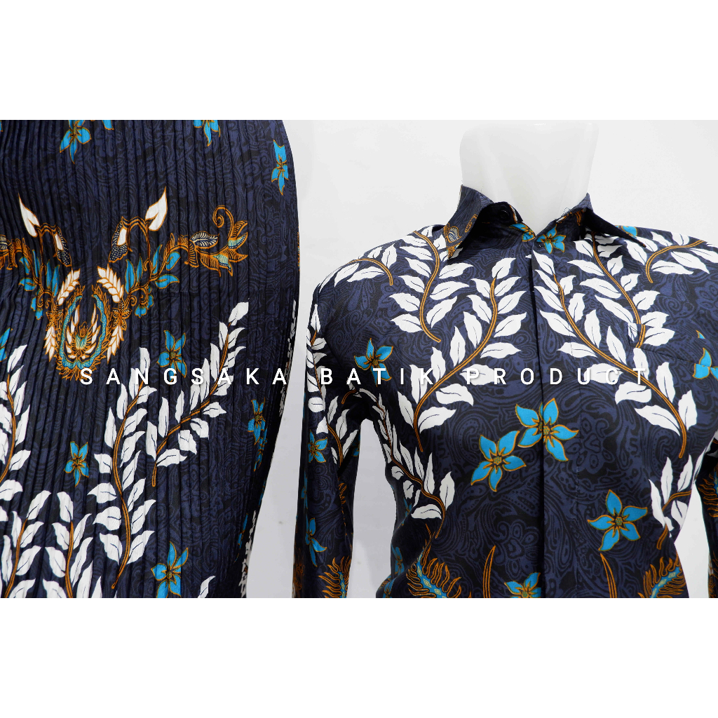 Batik couple / batik simple / baju batik couple / batik set / batik lengan panjang / rok set