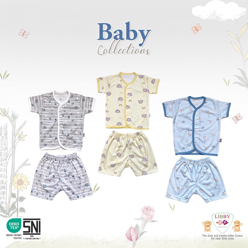 Libby - Baby Zoo | Setelan Pendek Kancing Depan 3stel