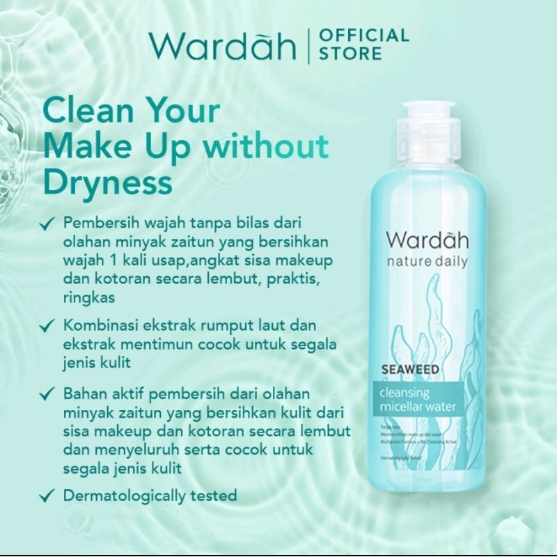 Wardah Nature Daily Seaweed Cleansing Micellar Water 100ml / 240ml