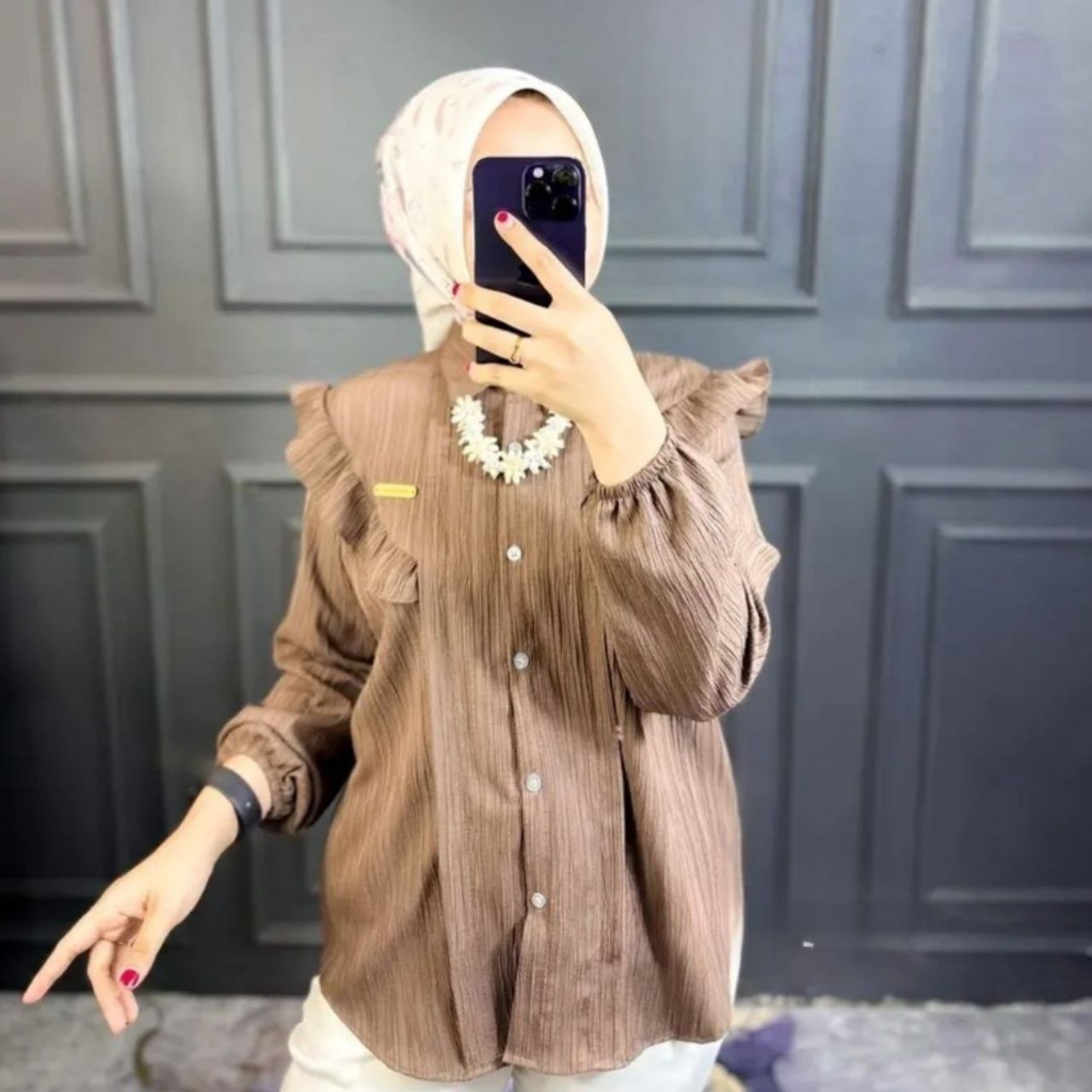 Kemeja Blouse Wanita - Inara Blouse Baby Crush - Atasan Wanita Korean Style