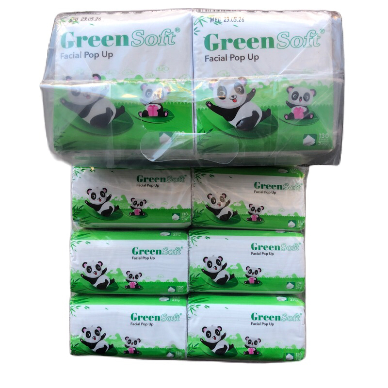 (6 Pcs) Tisu GREEN SOFT 130s Facial POP UP