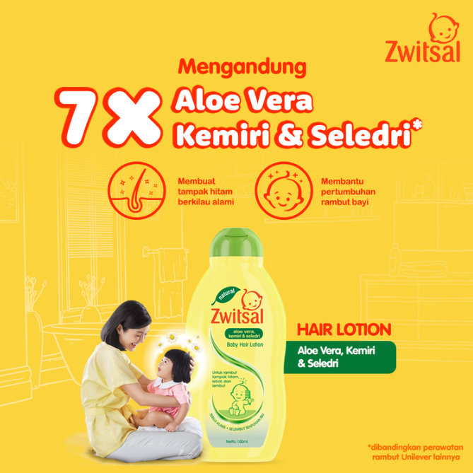 Zwitsal Hair Lotion 200ml Natural Baby Aloe Vera Kemiri Seledri 200 ml Minyak Rambut anak