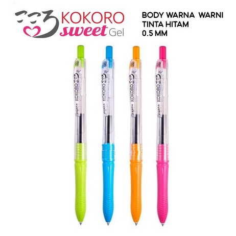 

Zebra Kokoro Pulpen SWEET GEL Hitam 05-COLORED BARREL / Pena Ballpen Hitam Barell Warna Warni