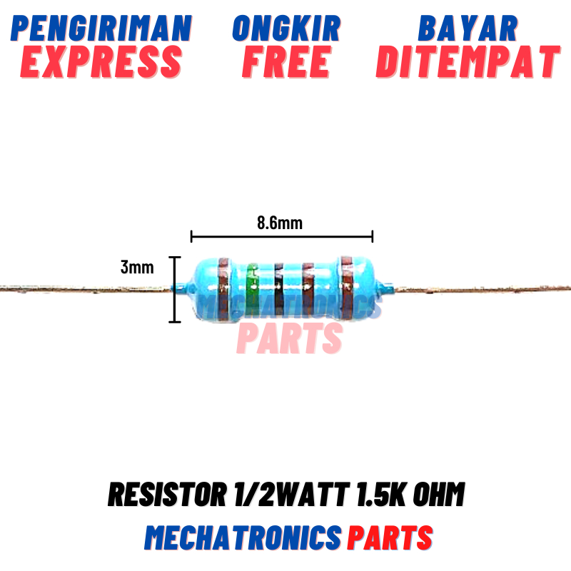 [PAS-9504] RESISTOR 1/2WATT 1.5K OHM