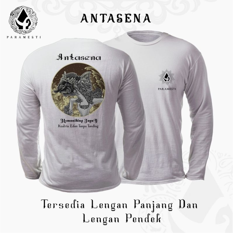 Paramesti Kaos Jawa Wayang Antasena Lengan Panjang 3 Warna Hitam Putih Biru Sablon Tebal Lembut Jumb