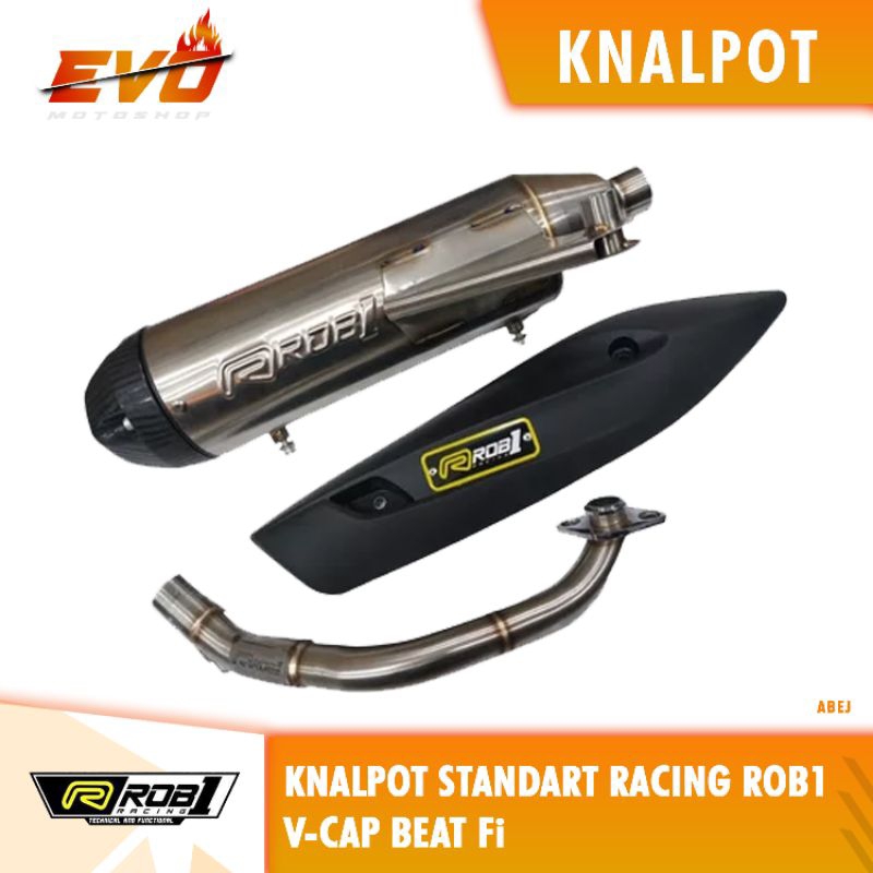 Knalpot ROB1 Beat Fi STD CUP V Cover Stainless