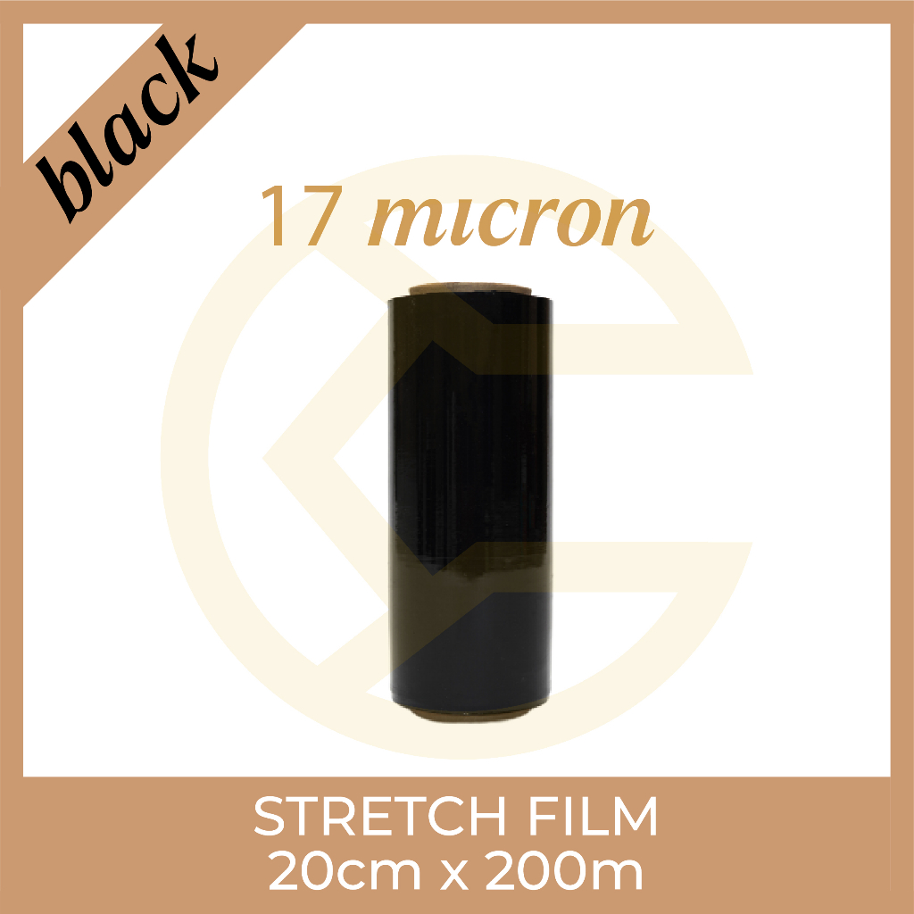 

Plastik Wrapping Hitam 20cm x 200m - Hitam | Plastik Wrap Stretch Film Bagus Murah