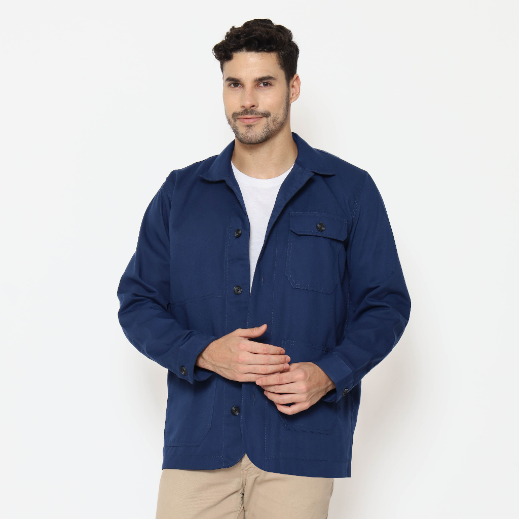 AMK Jaket Pria Work Lengan Panjang JC Felix - Navy Blue