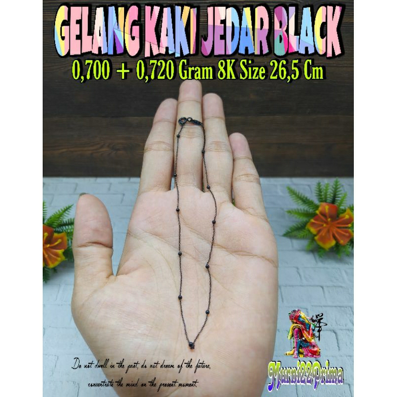 GELANG KAKI JEDAR BLACK EMAS ASLI