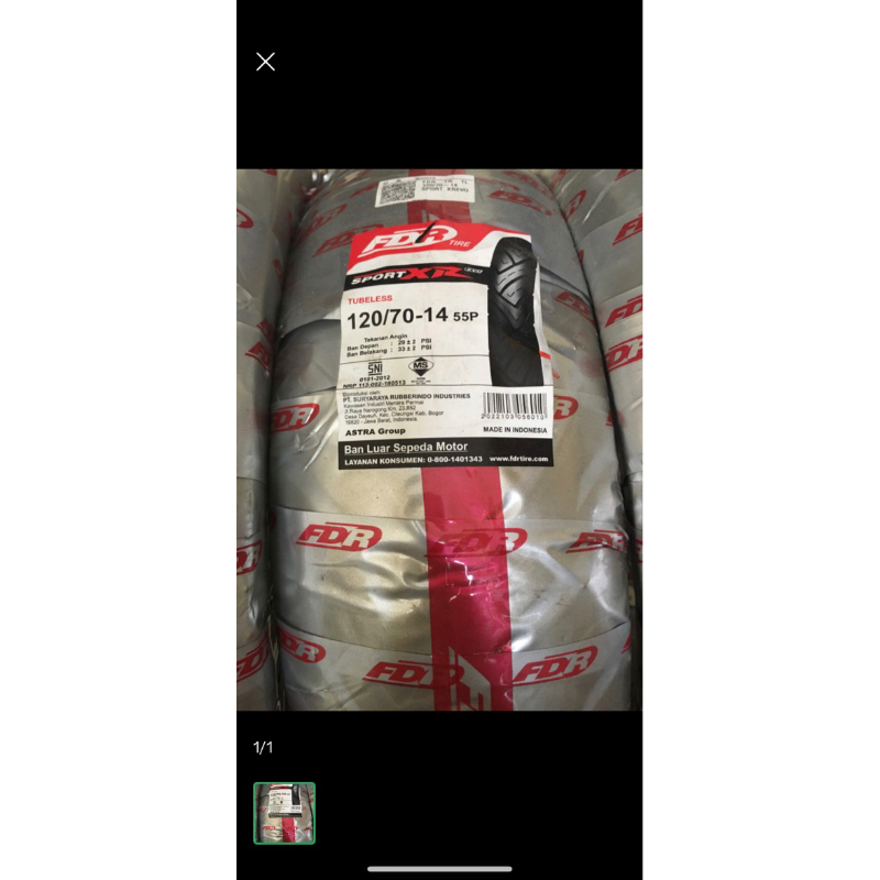 BAN TUBLES FDR 120/70-14